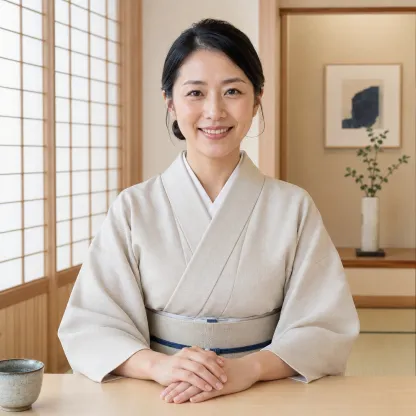 Professionnel japonais souriant à un bureau